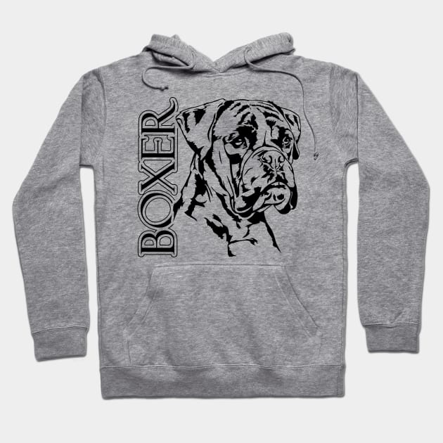 Boxer dog Portrait dog lover gifts Hoodie by wilsigns